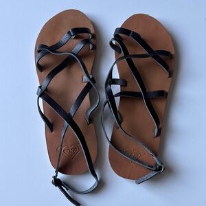 Roxy Women's Black and Brown Sandals
